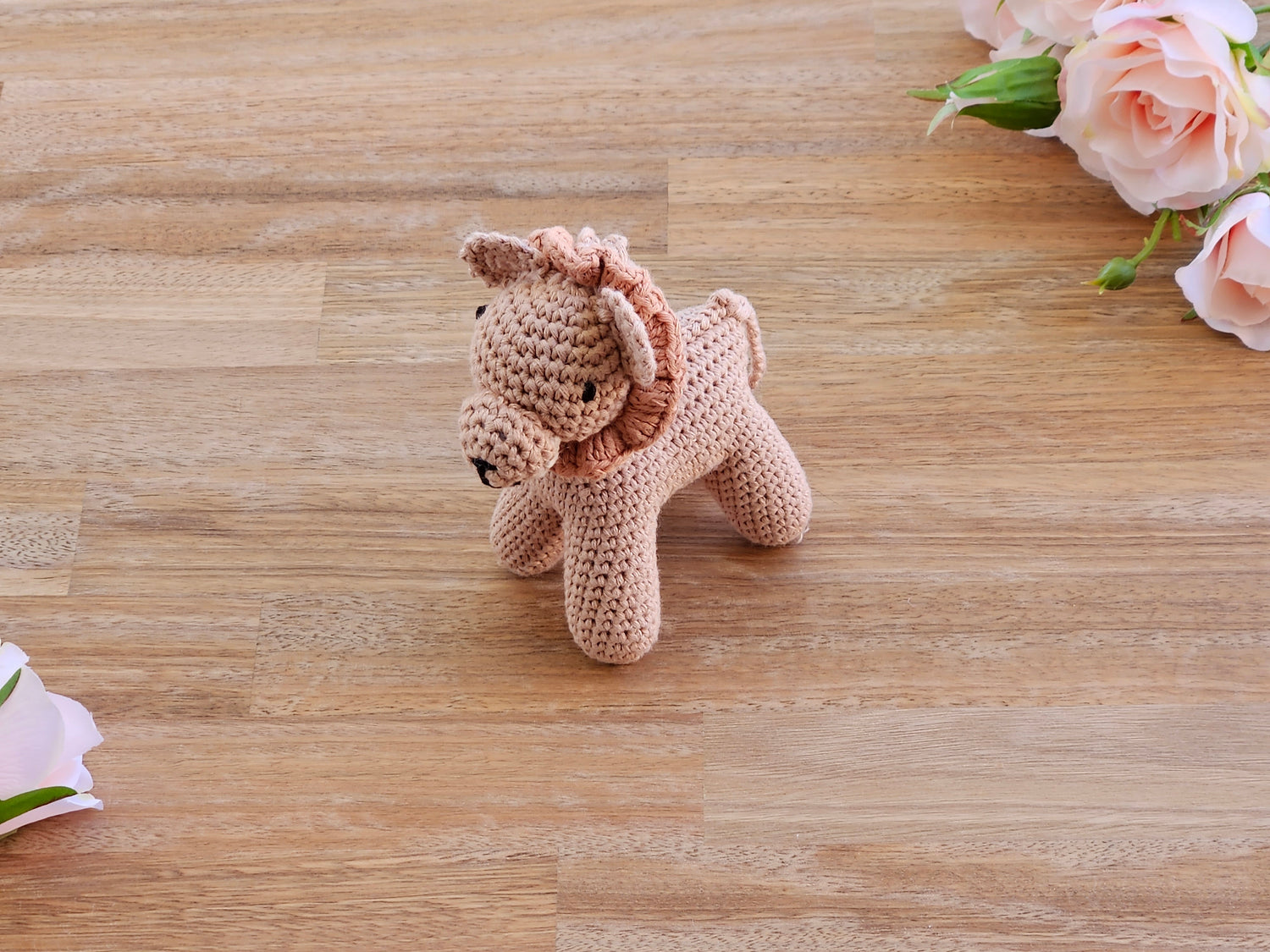 Crochet Brown lion hanging toy