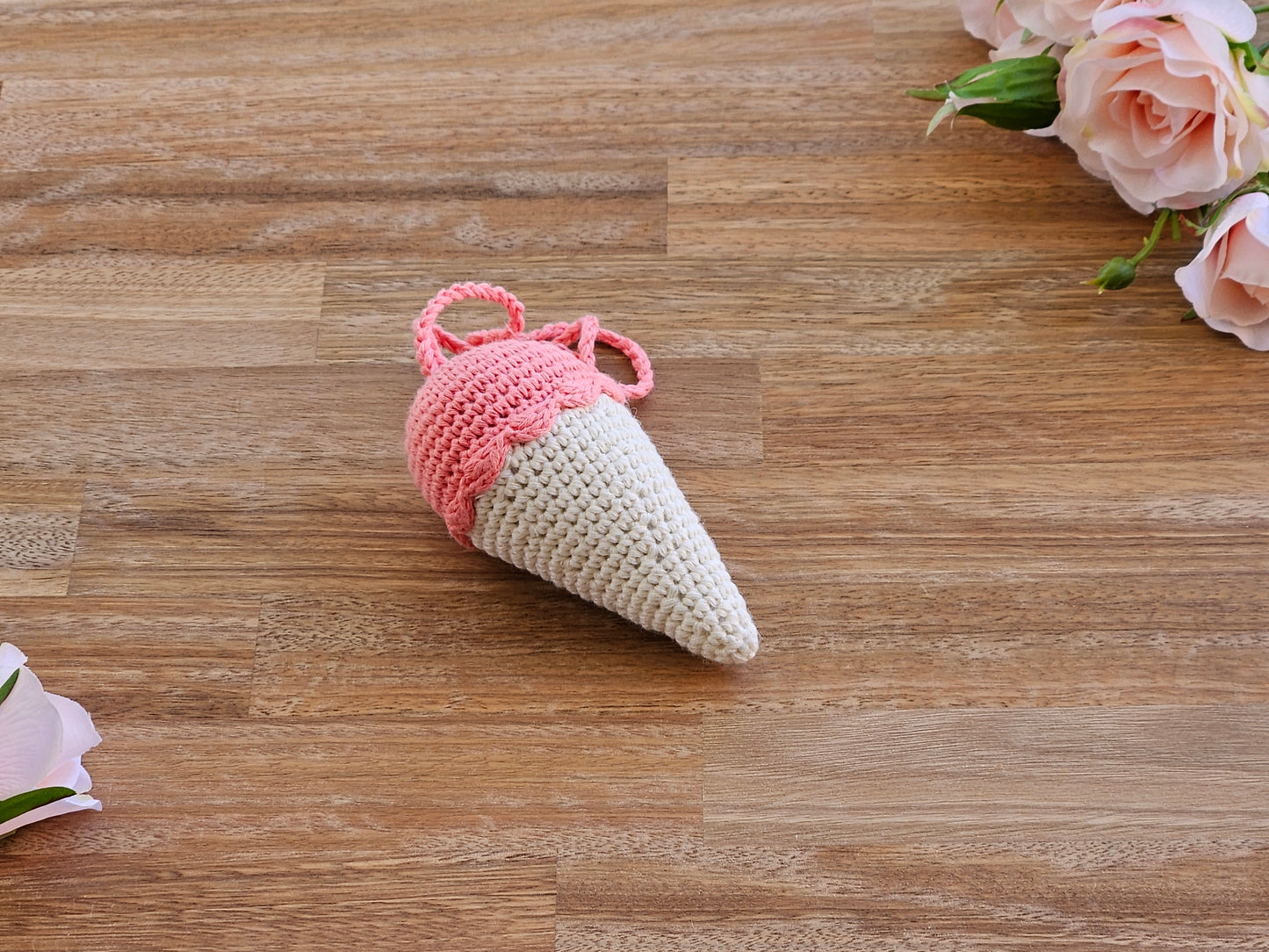 Crochet Pink and Beige hanging toy