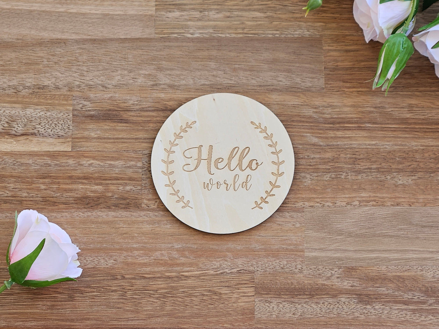 Wooden Hello World disc