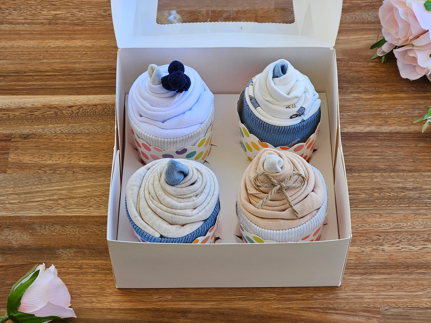 4 Boys romper cupcakes