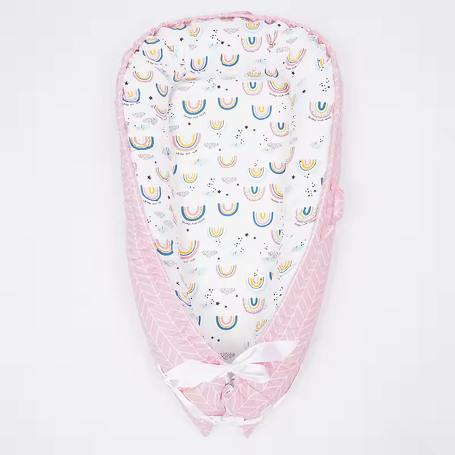 Baby Nest Pink Rainbow Pattern