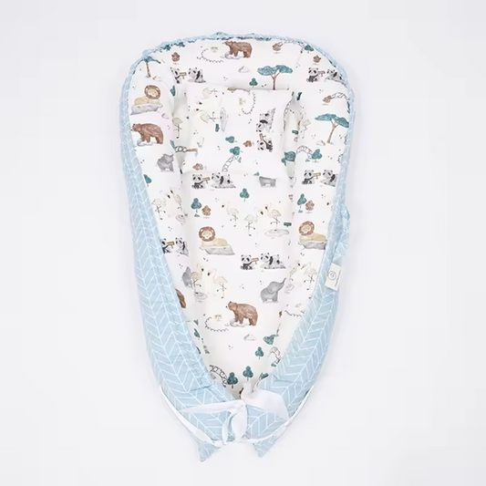 Baby Nest Blue Zoo Animal Pattern