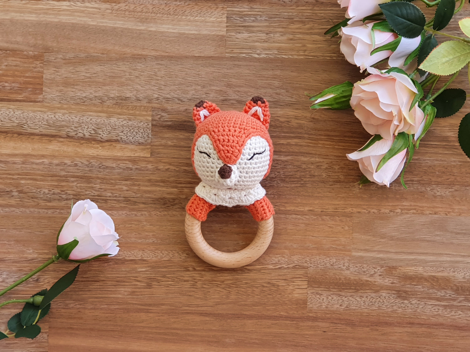 crochet fox rattle