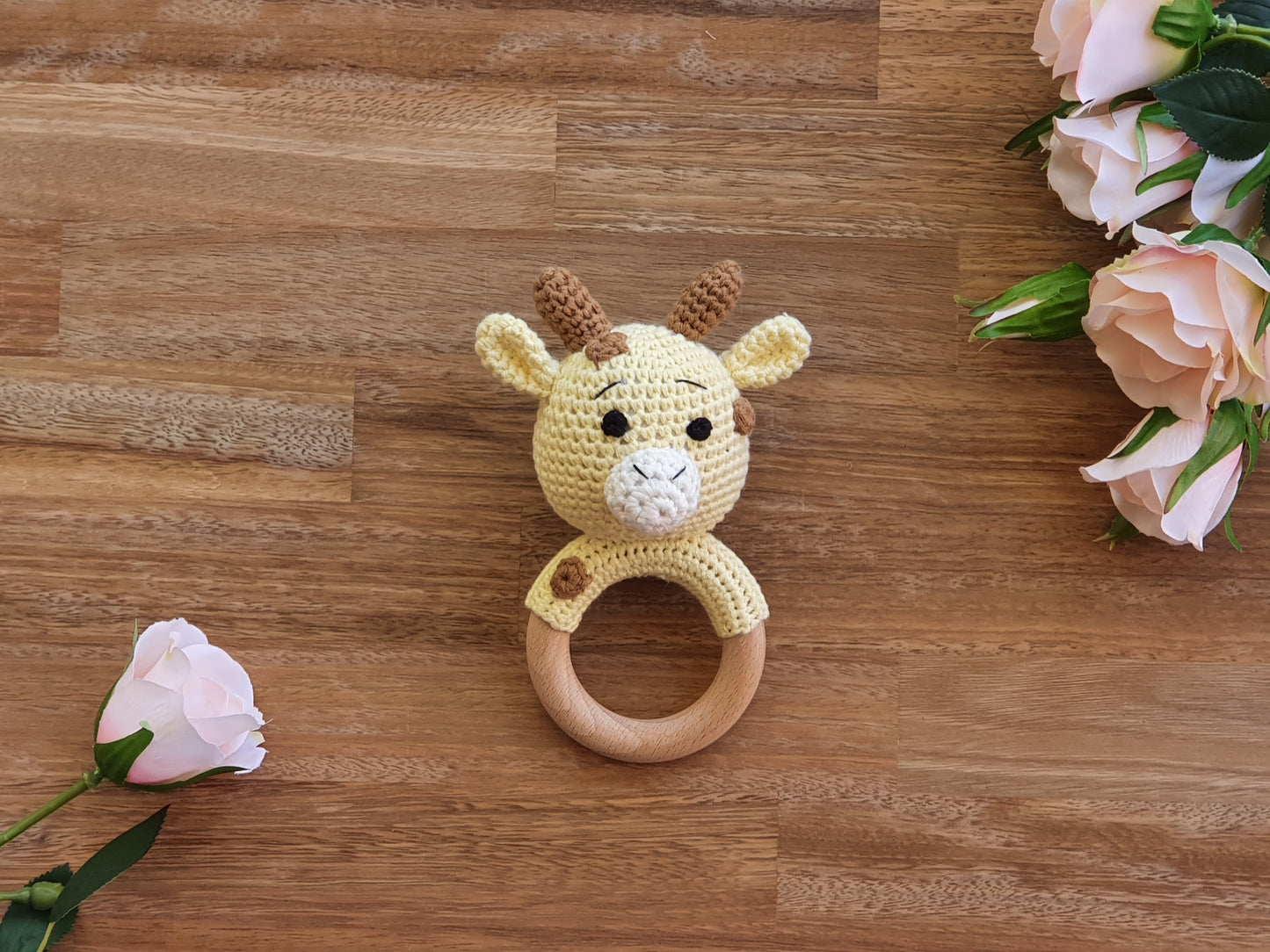 Crochet giraffe rattle