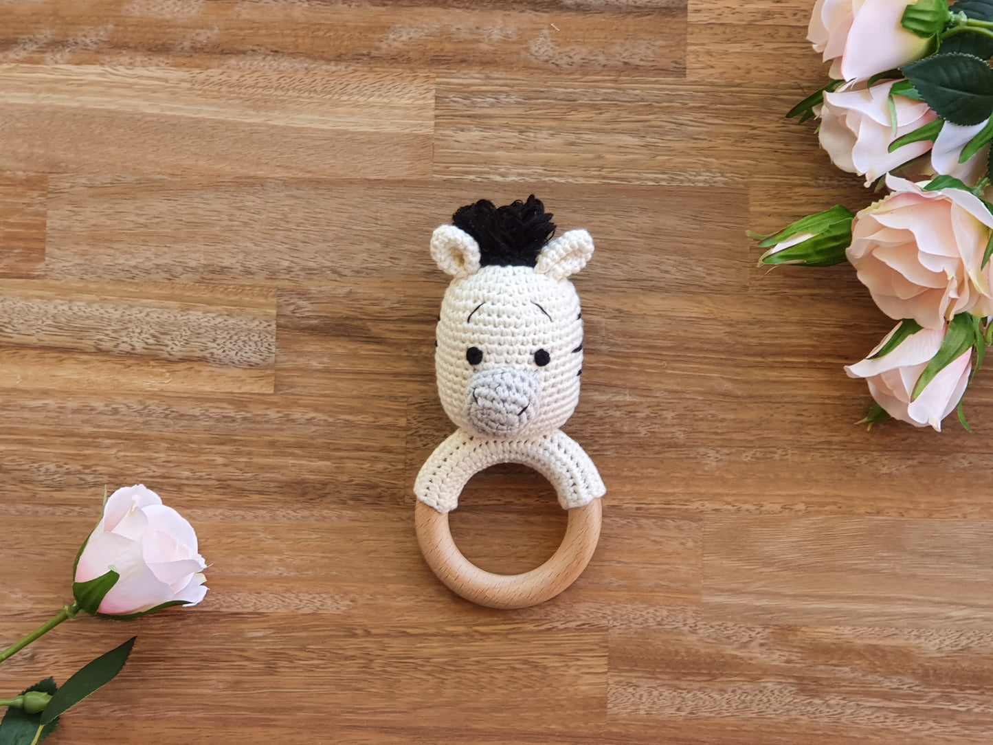 Crochet Zebra rattle