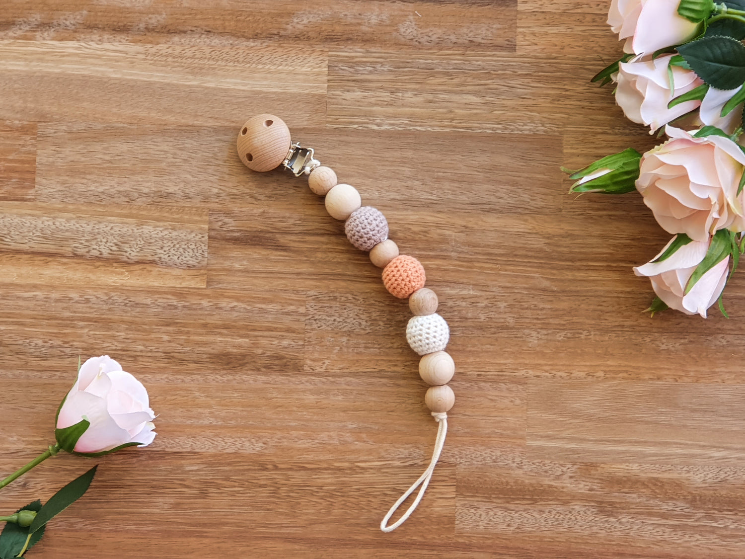 Beaded Pacifier clip