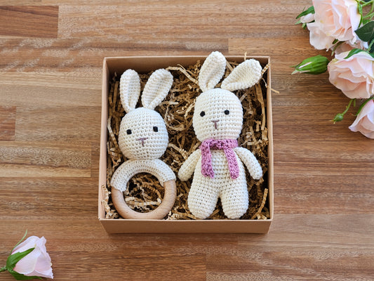 BABY GIFT BOX - Boy, Girl or Gender Neutral Bunny Gift Set